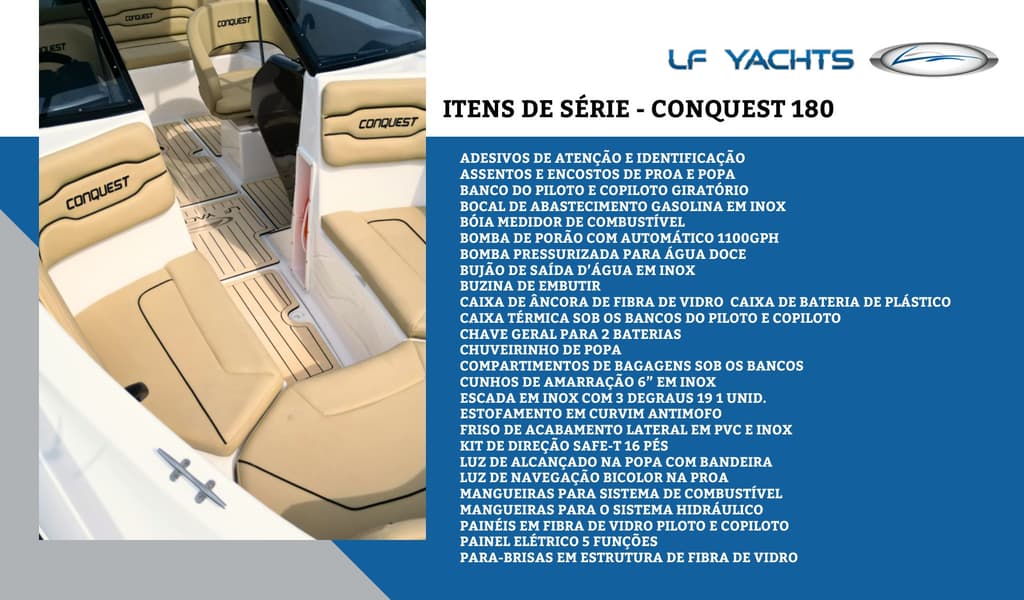 LF Yachts Conquest 180 - Proa Aberta com 100 HP 5.4 pés | Bombarco