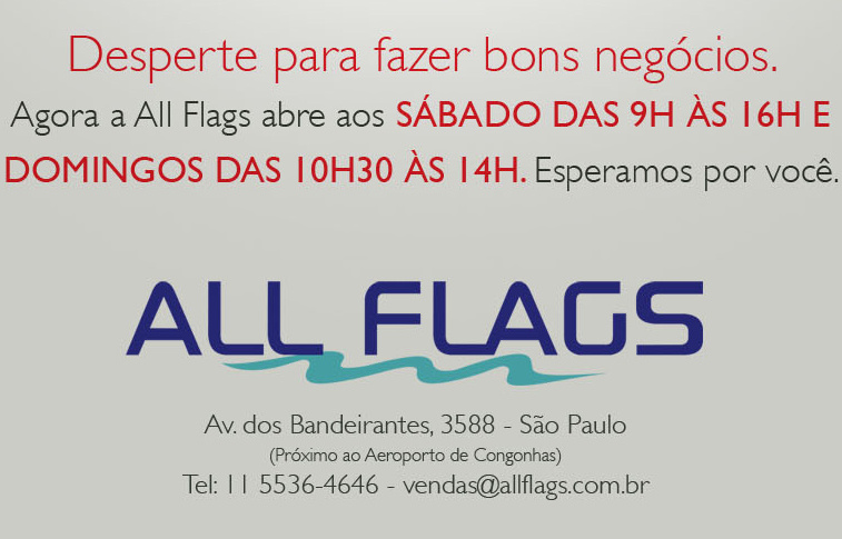 All Flags - Revenda Focker em São Paulo abre aos sábado e domingo