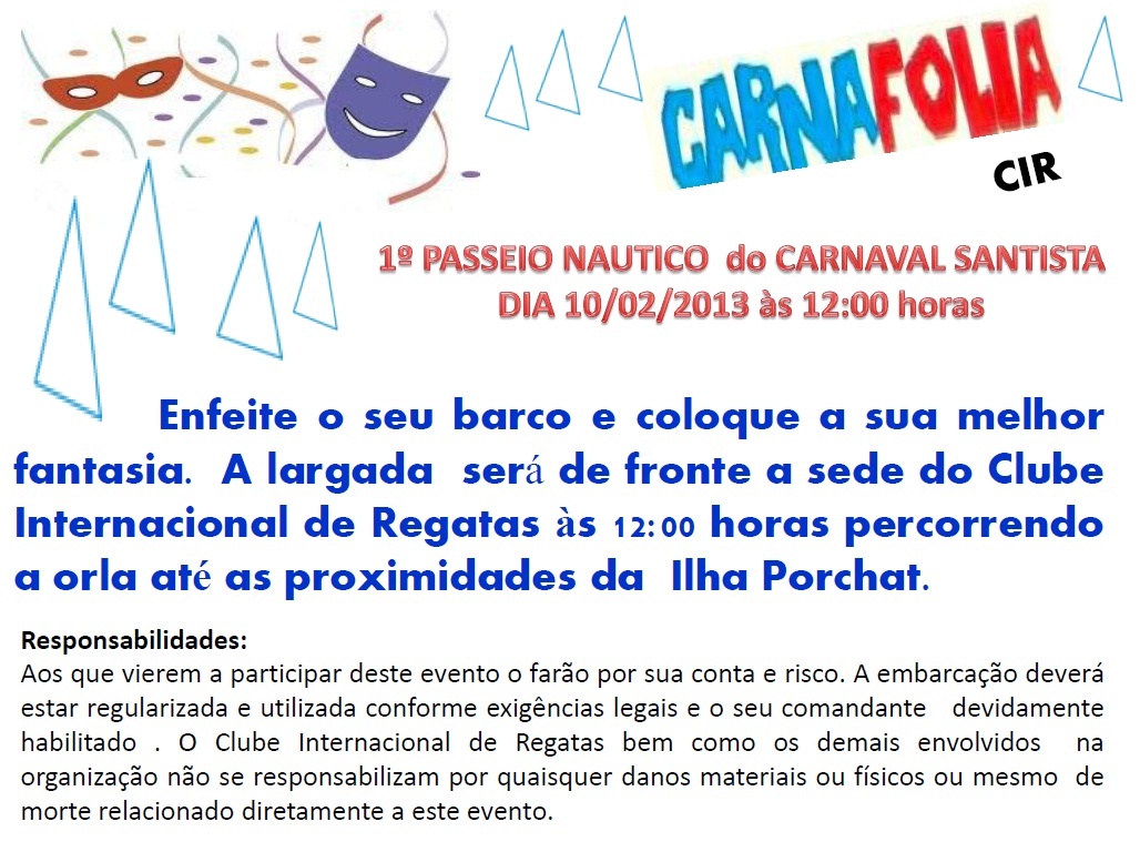 Clube Internacional de Regatas realiza 1º Passeio Náutico do Carnaval Santista