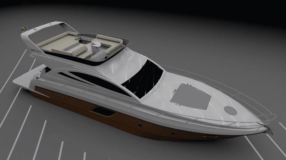 Nova imagem da lancha Solara 520 Fly