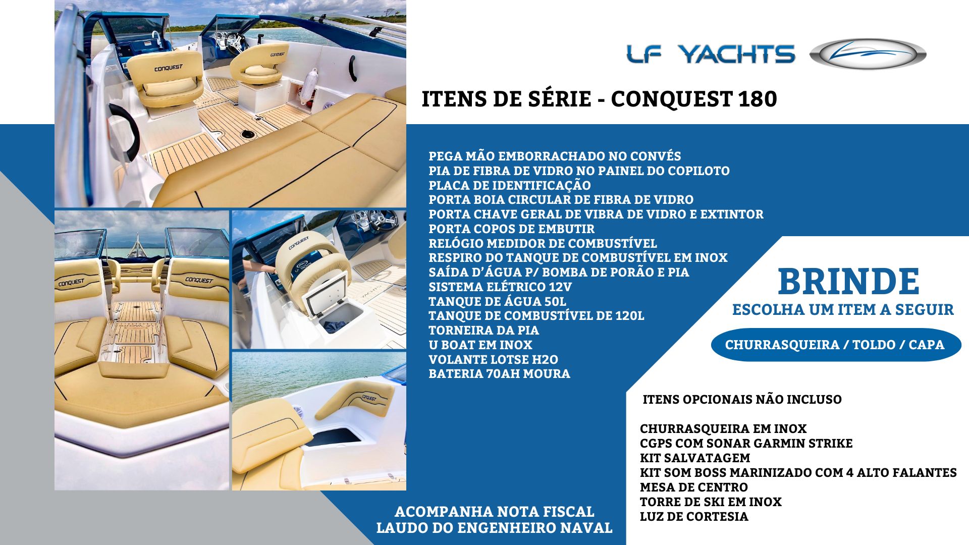 LF Yachts Conquest 180 - Proa Aberta com 100 HP 5.4 pés | Bombarco